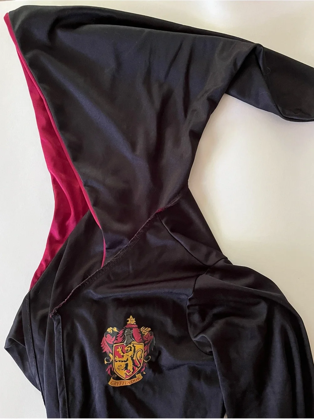 Harry Potter Kids Black Robe with Red Hood Lining and Gryffindor Crest